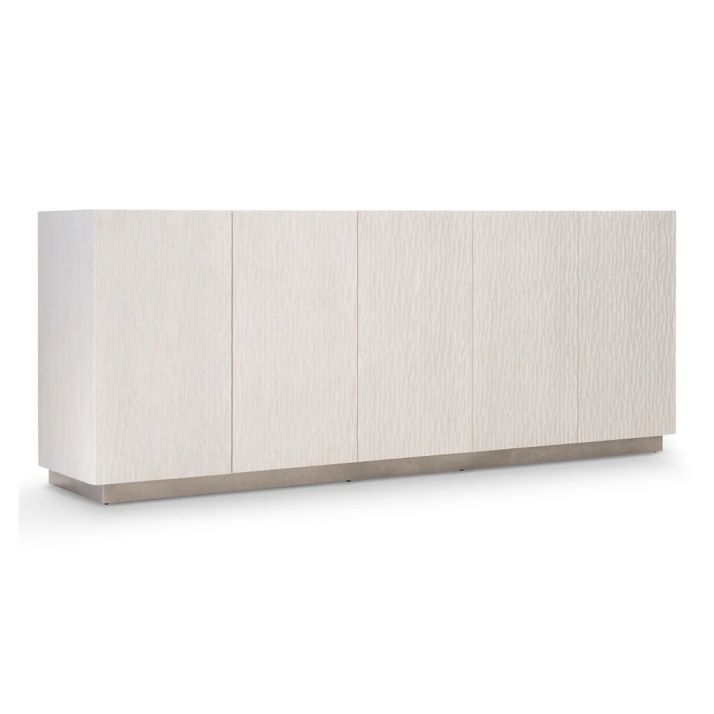 Office Furniture Credenza - Moderne witte tv-kast met golvende textuur,