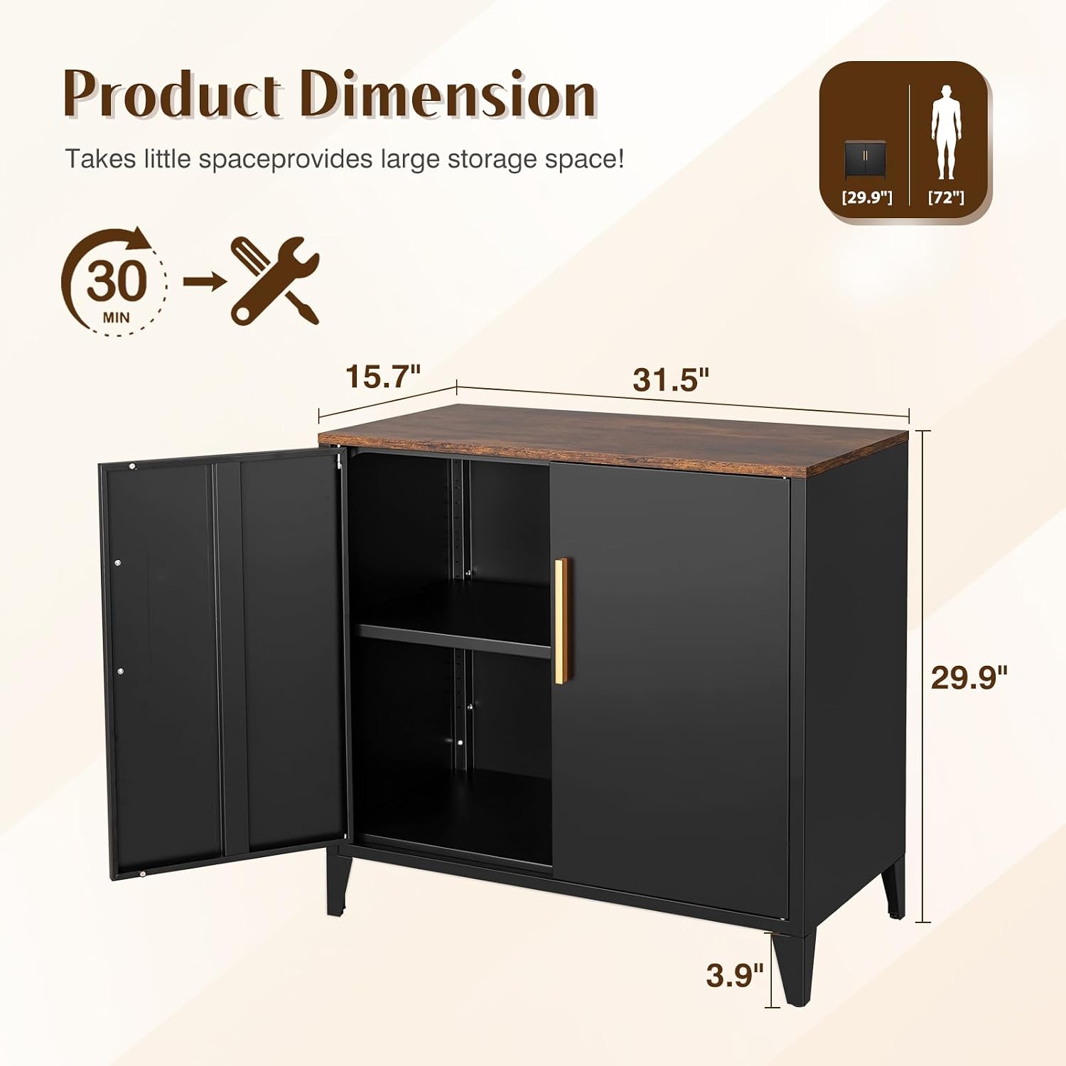 Metalen opbergkast met deuren  - Office Furniture Credenza recensie en prijs