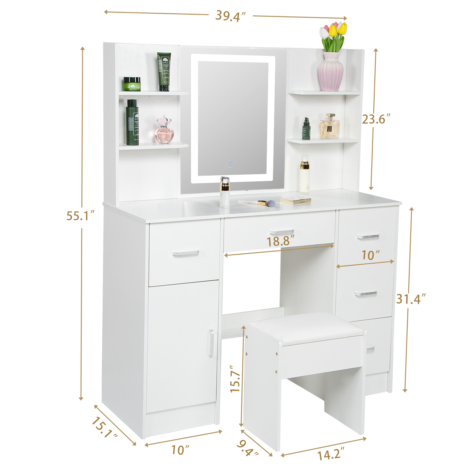 LED-verlichte kaptafelset, mak - Office Furniture Credenza recensie en prijs